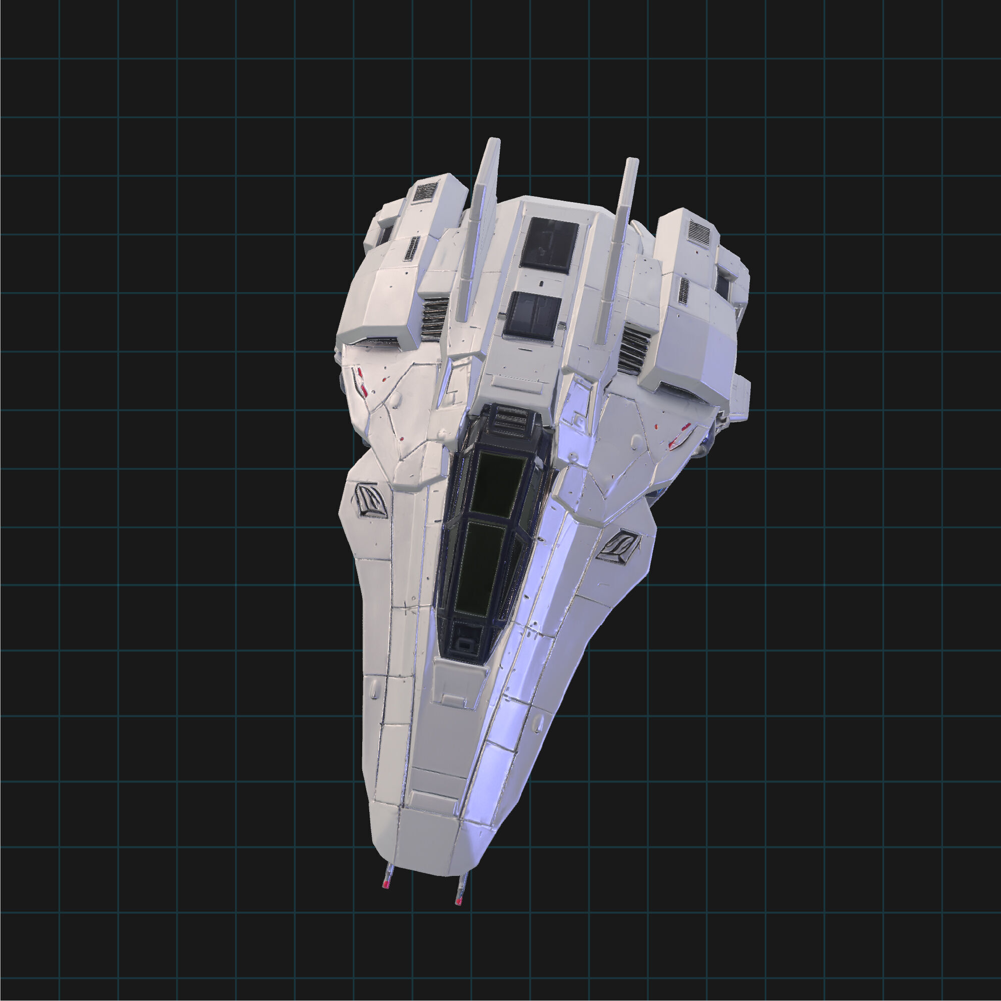 SciFi Spaceship Futuristic Space Fighter Jet 3D model_2