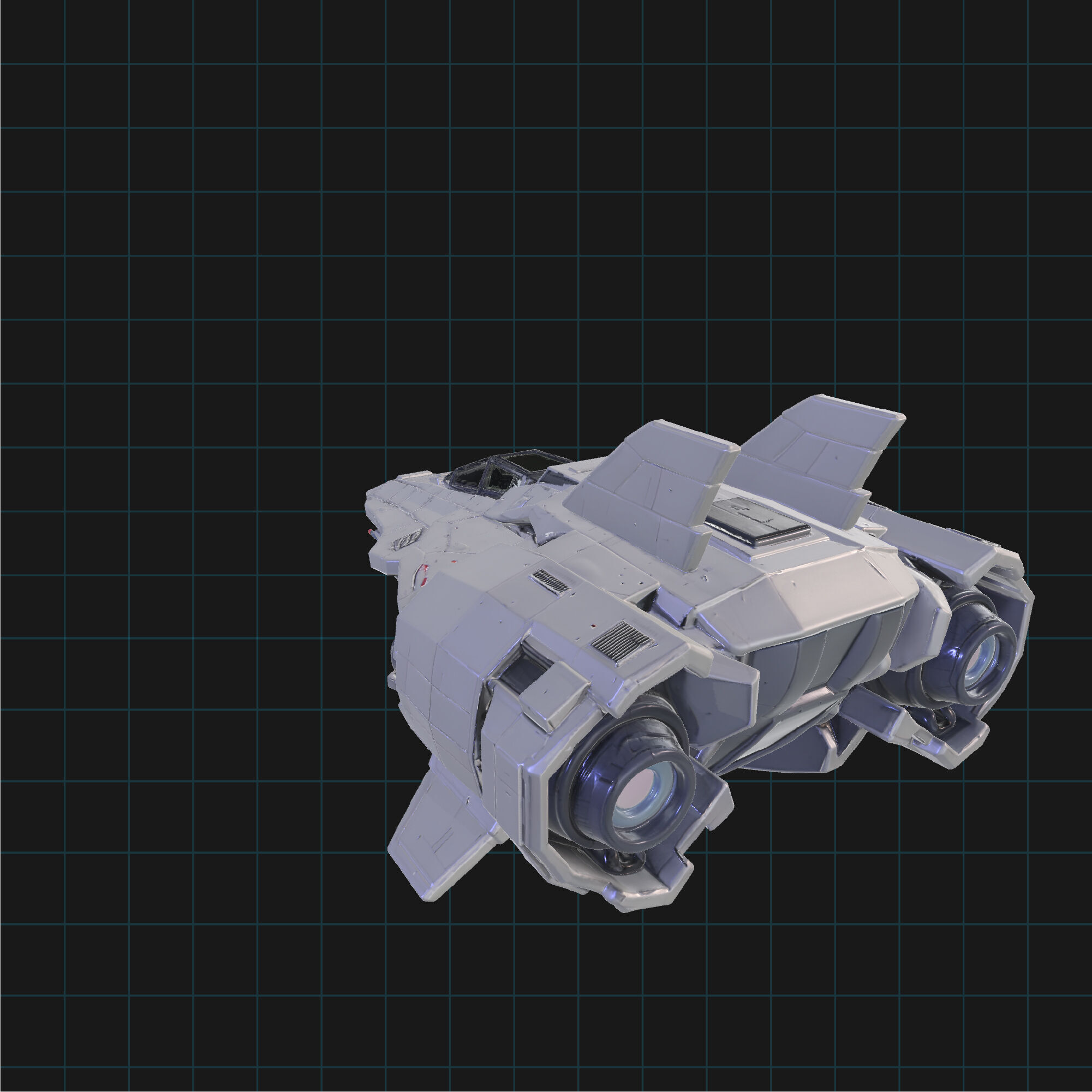 SciFi Spaceship Futuristic Space Fighter Jet 3D model_3