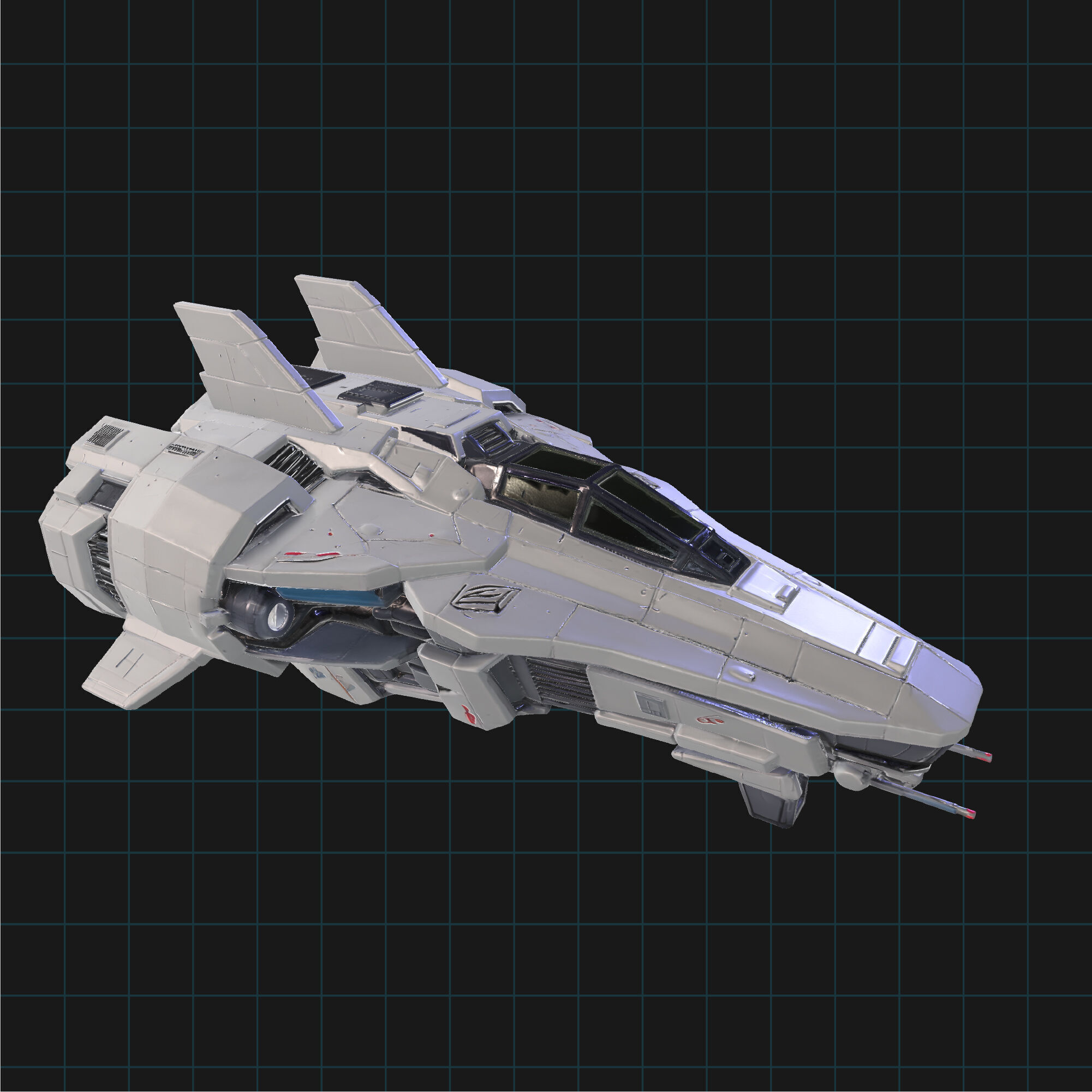 SciFi Spaceship Futuristic Space Fighter Jet 3D model_1
