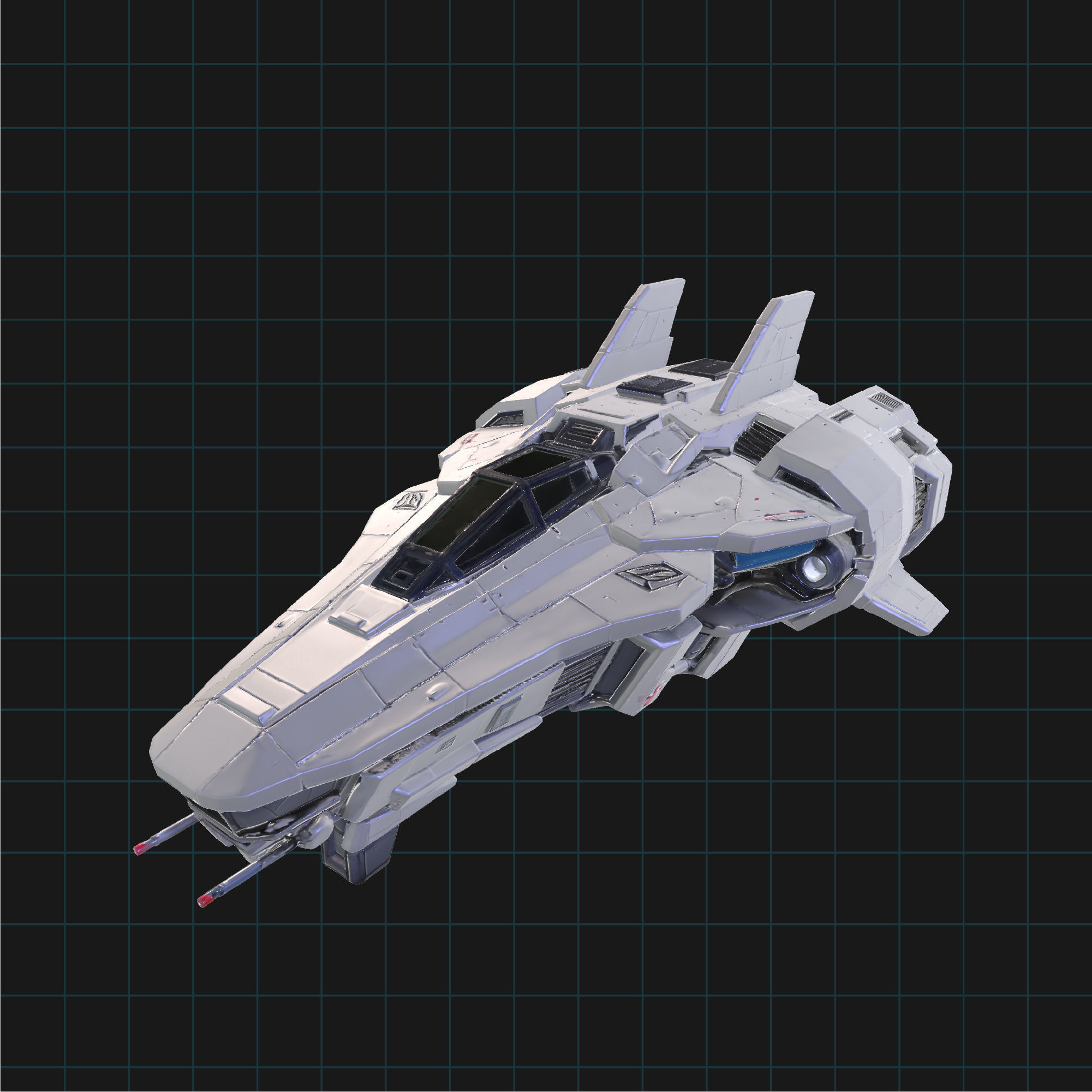 SciFi Spaceship Futuristic Space Fighter Jet 3D model_4