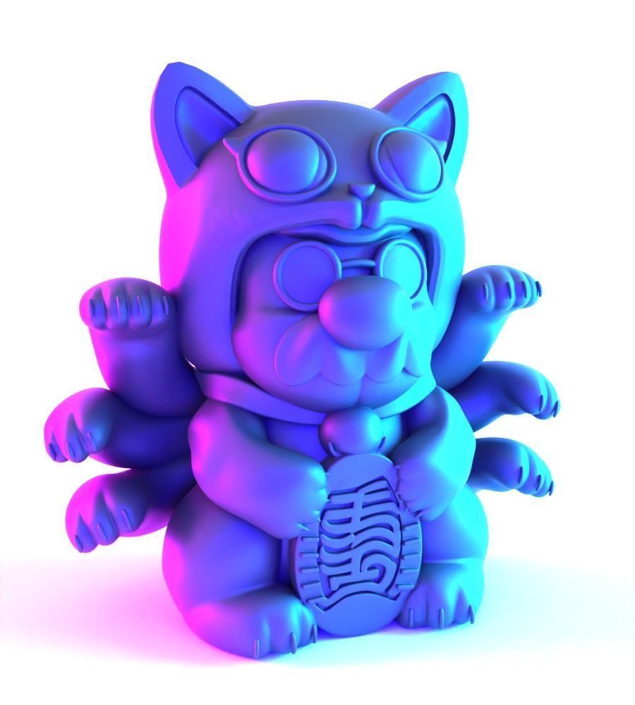 Chinese Lucky Mario Bros Neko toy 3D print model_21