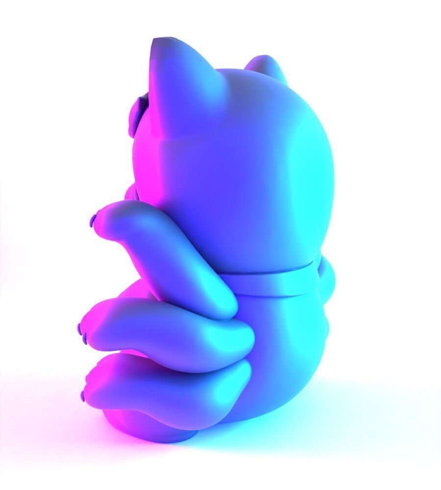 Chinese Lucky Mario Bros Neko toy 3D print model_8