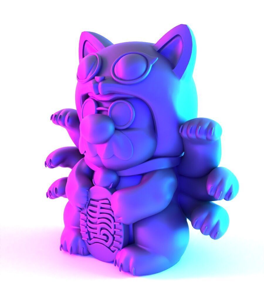 Chinese Lucky Mario Bros Neko toy 3D print model_3