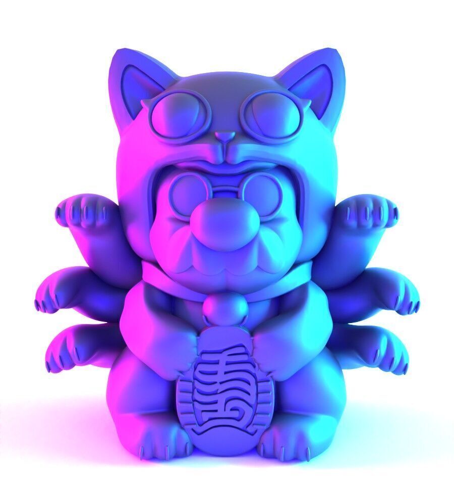 Chinese Lucky Mario Bros Neko toy 3D print model_1