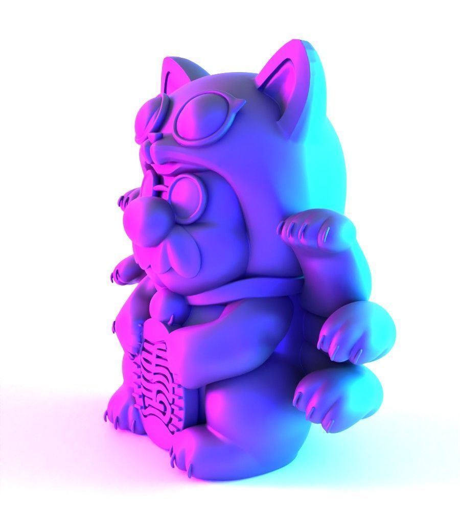 Chinese Lucky Mario Bros Neko toy 3D print model_4