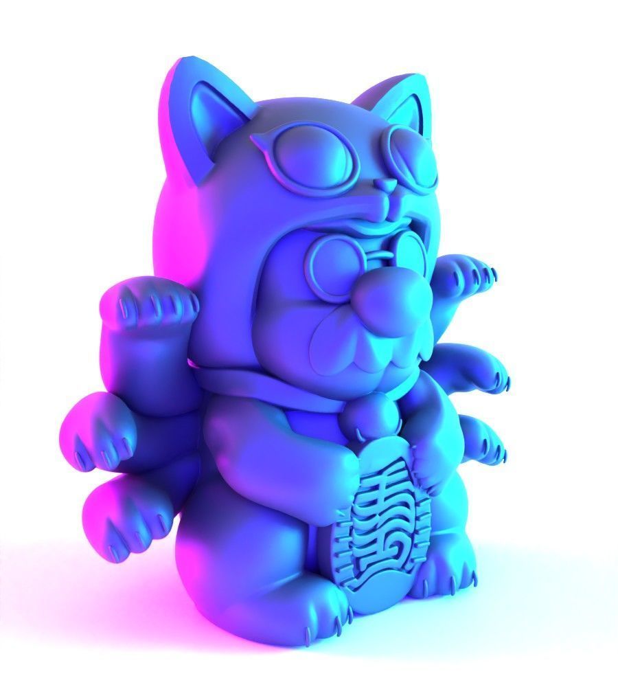 Chinese Lucky Mario Bros Neko toy 3D print model_20