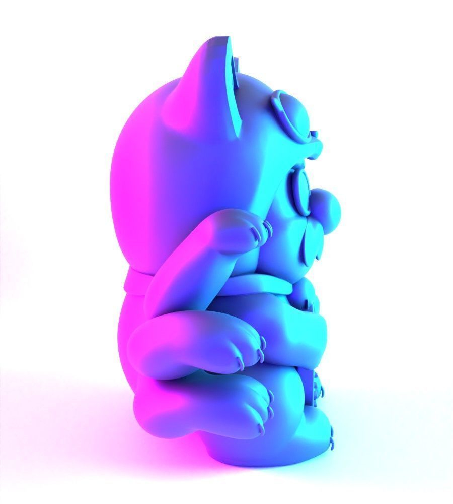 Chinese Lucky Mario Bros Neko toy 3D print model_17