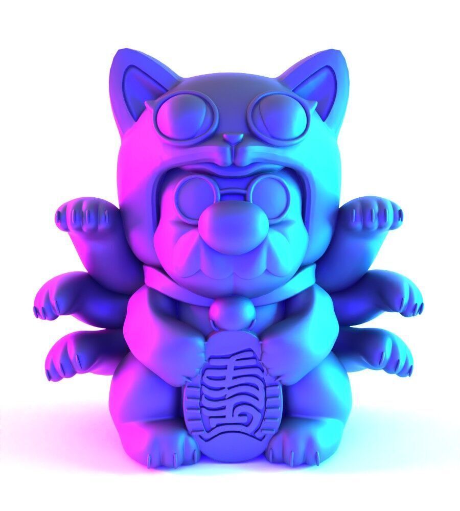 Chinese Lucky Mario Bros Neko toy 3D print model_22