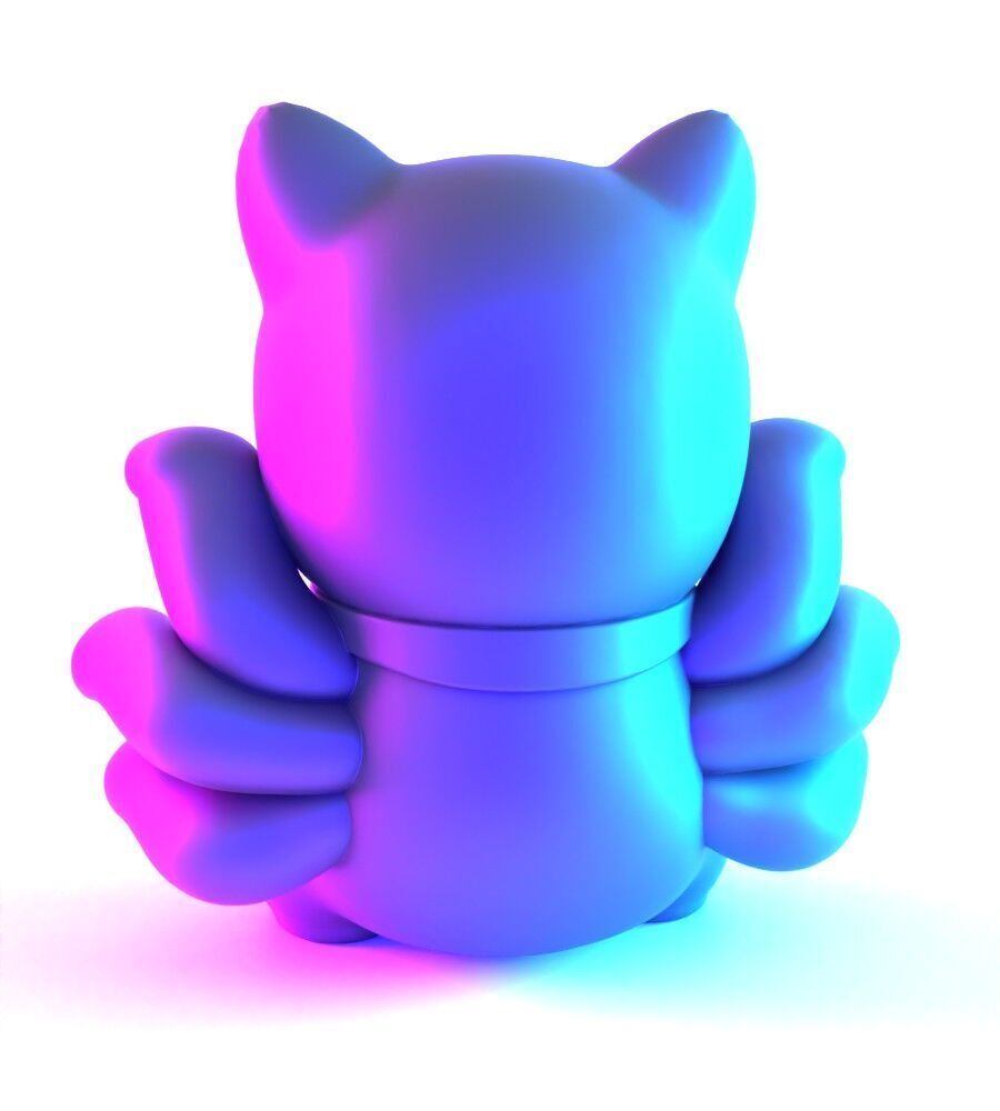 Chinese Lucky Mario Bros Neko toy 3D print model_11