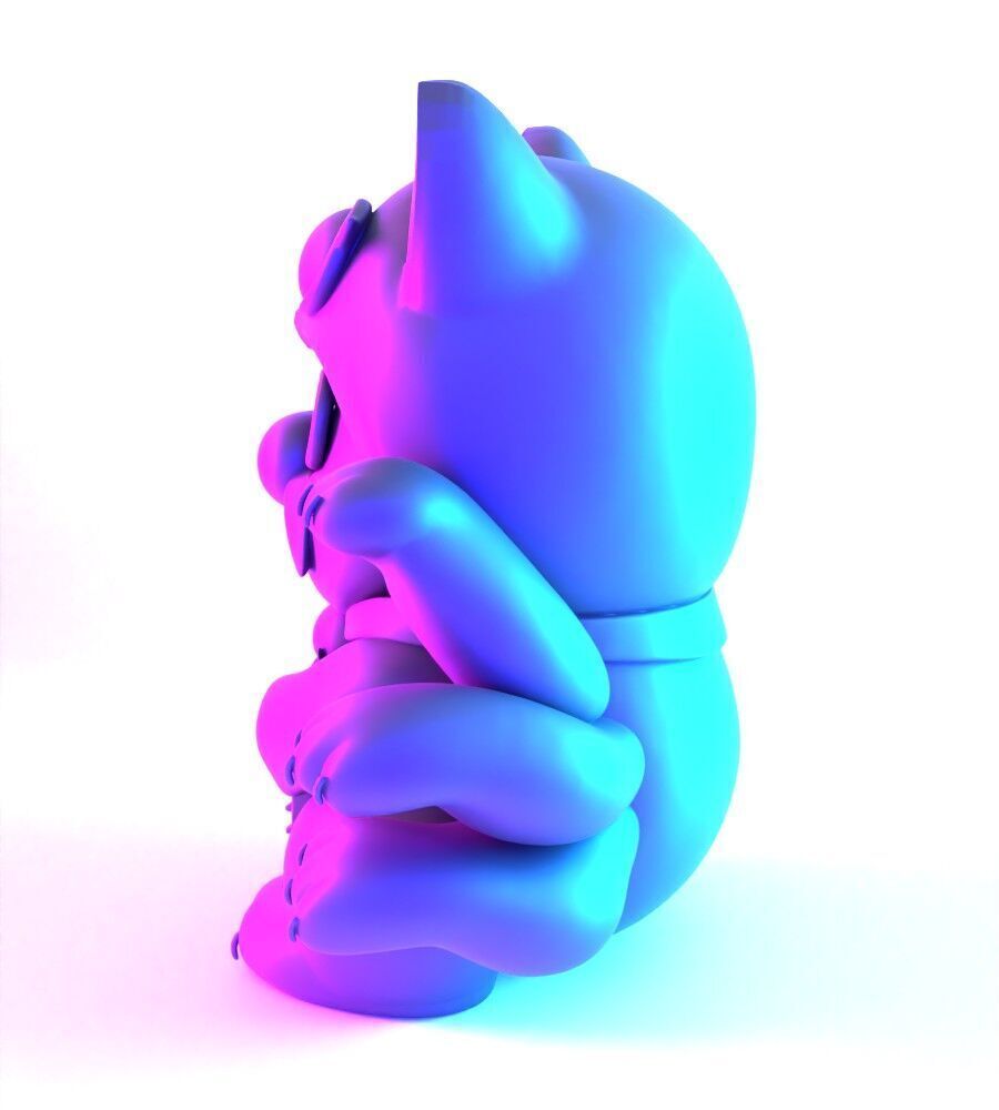 Chinese Lucky Mario Bros Neko toy 3D print model_7