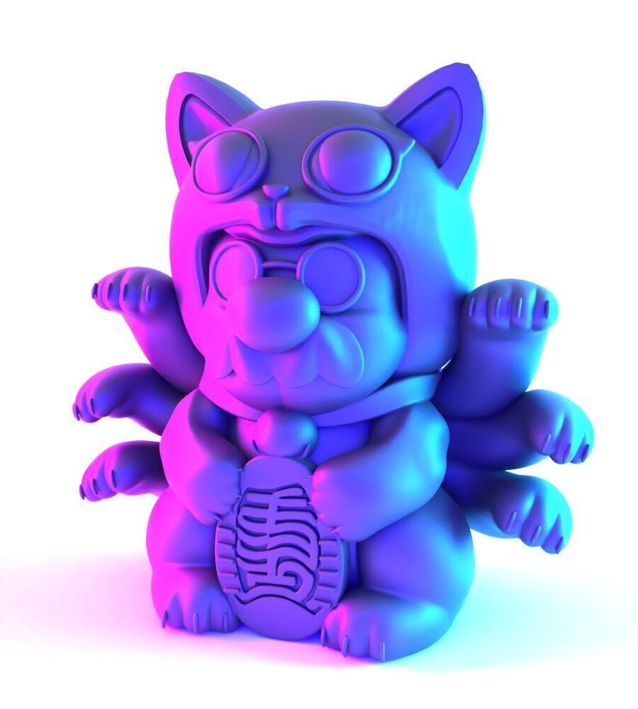 Chinese Lucky Mario Bros Neko toy 3D print model_2
