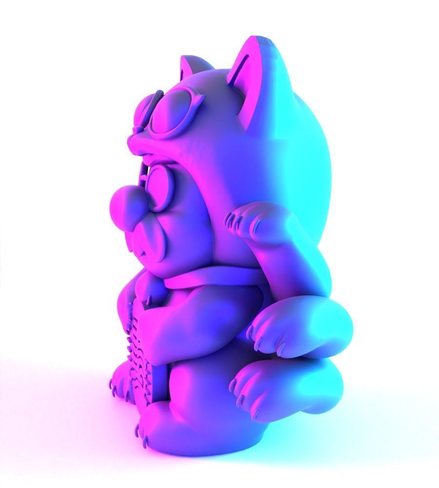 Chinese Lucky Mario Bros Neko toy 3D print model_5