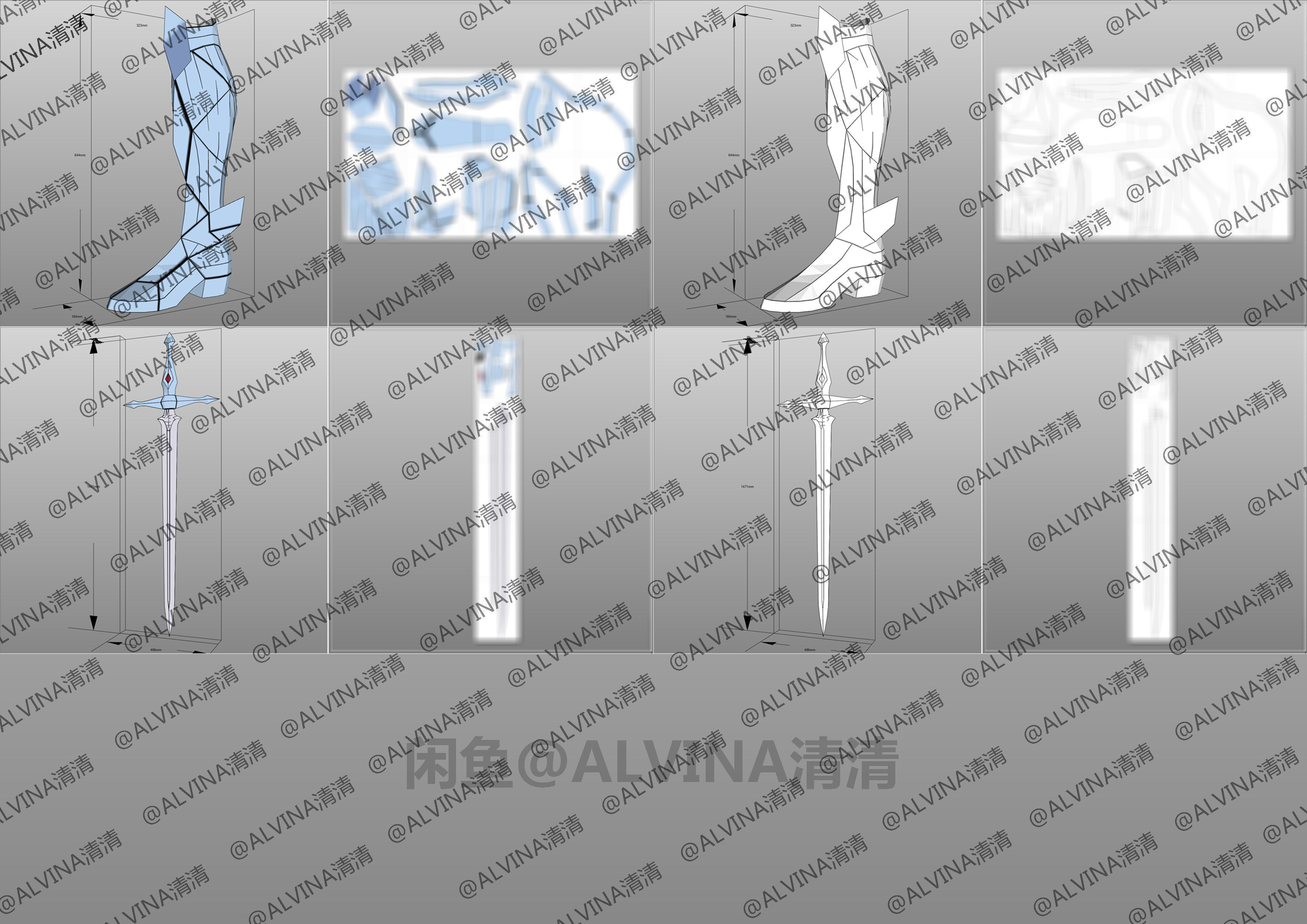 Saint Seiya Odin Armor - DIY Cosplay Pepakura Foam Template Low-poly 3D model_8