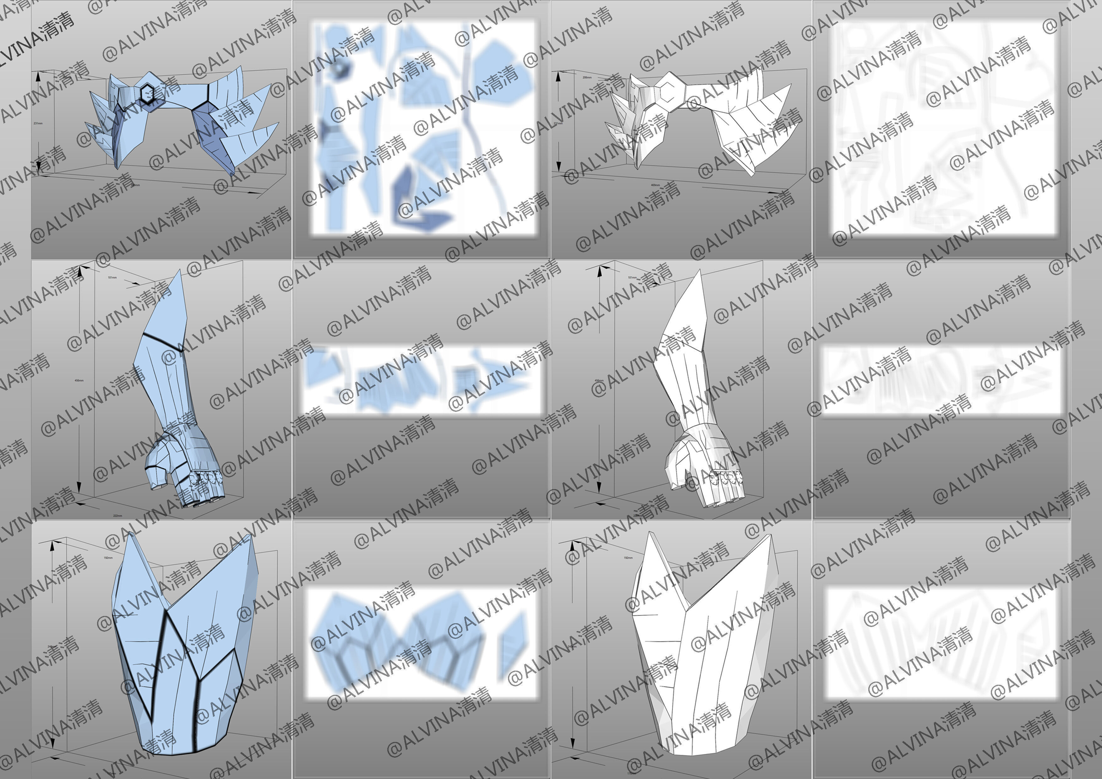 Saint Seiya Odin Armor - DIY Cosplay Pepakura Foam Template Low-poly 3D model_7