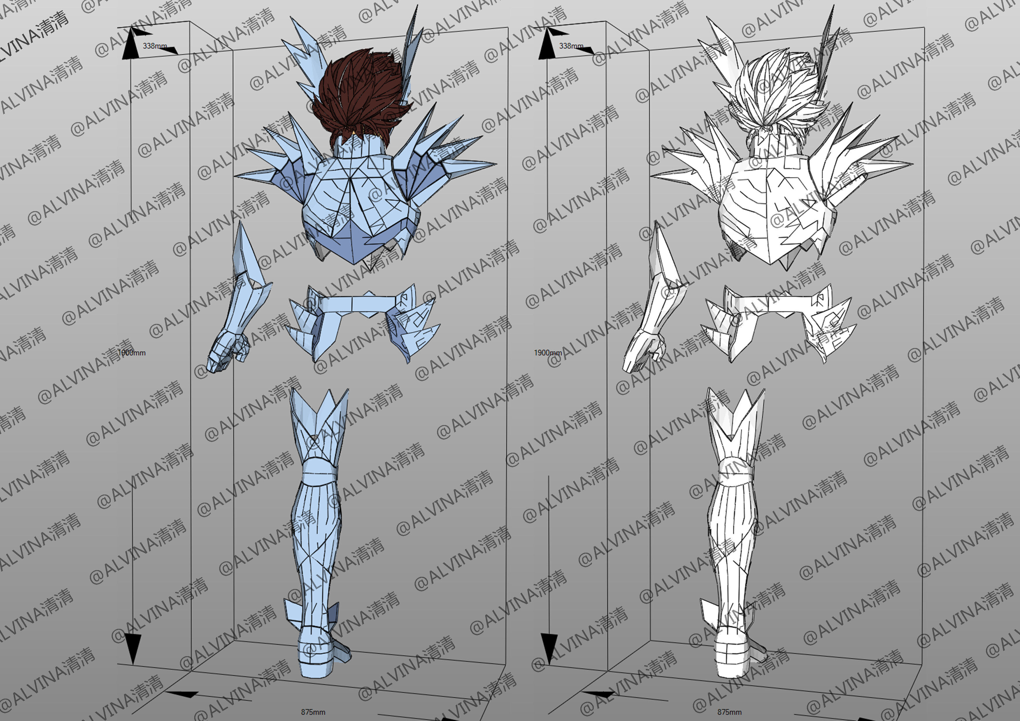 Saint Seiya Odin Armor - DIY Cosplay Pepakura Foam Template Low-poly 3D model_5