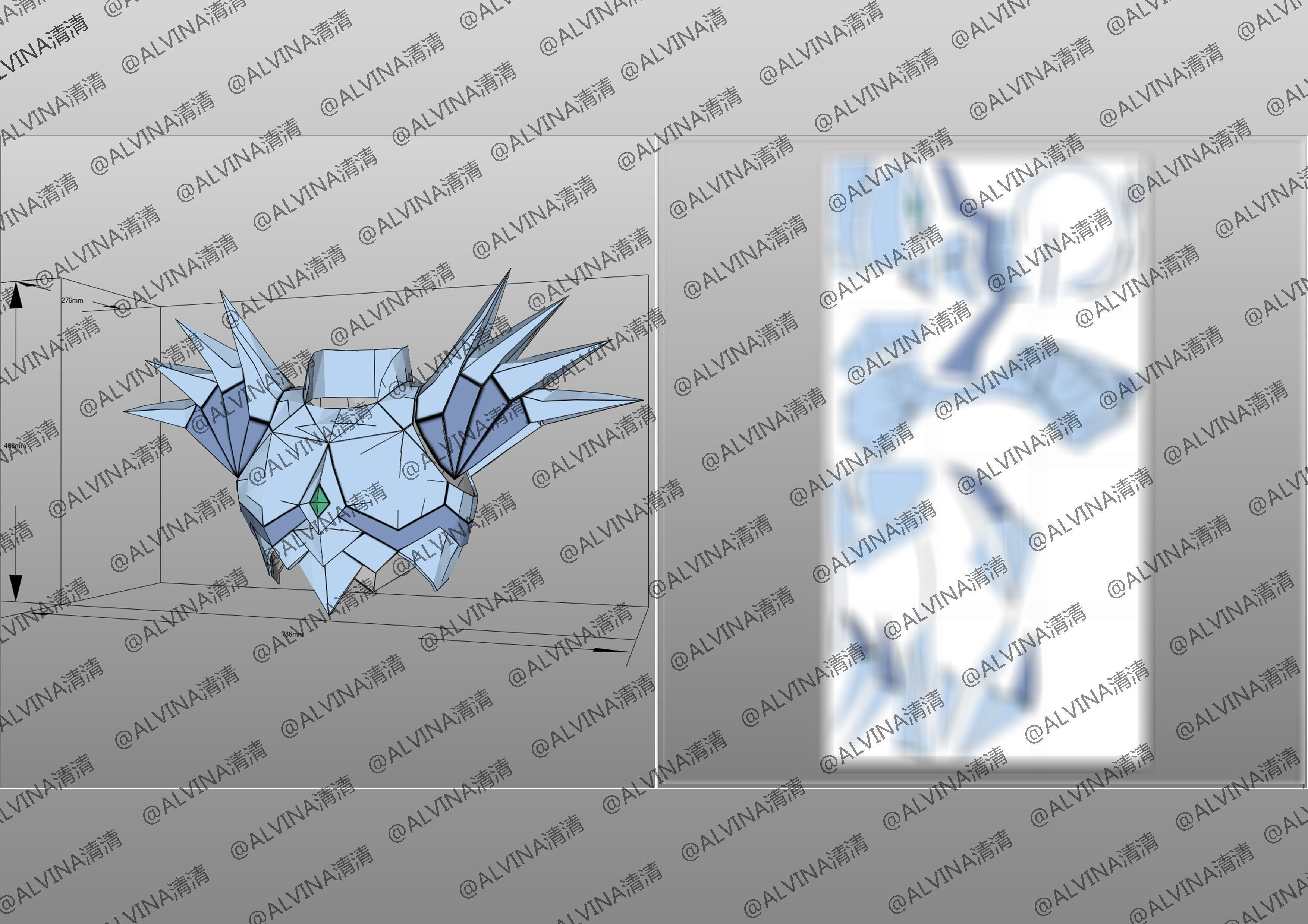 Saint Seiya Odin Armor - DIY Cosplay Pepakura Foam Template Low-poly 3D model_13