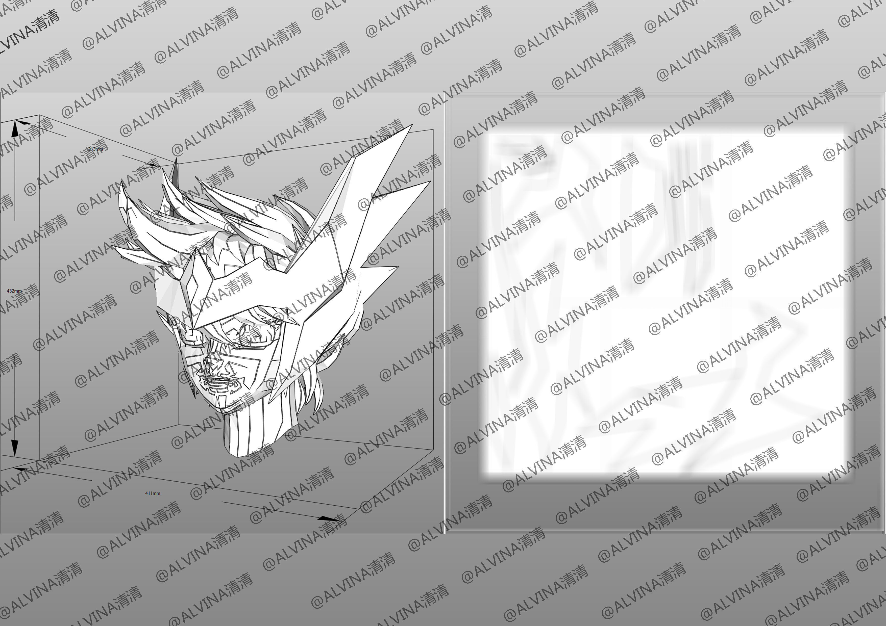 Saint Seiya Odin Armor - DIY Cosplay Pepakura Foam Template Low-poly 3D model_12