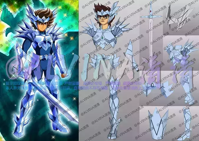Saint Seiya Odin Armor - DIY Cosplay Pepakura Foam Template Low-poly 3D model Saint Seiya Odin Armor - DIY Cosplay Pepakura Foam Template Low-poly 3D model
