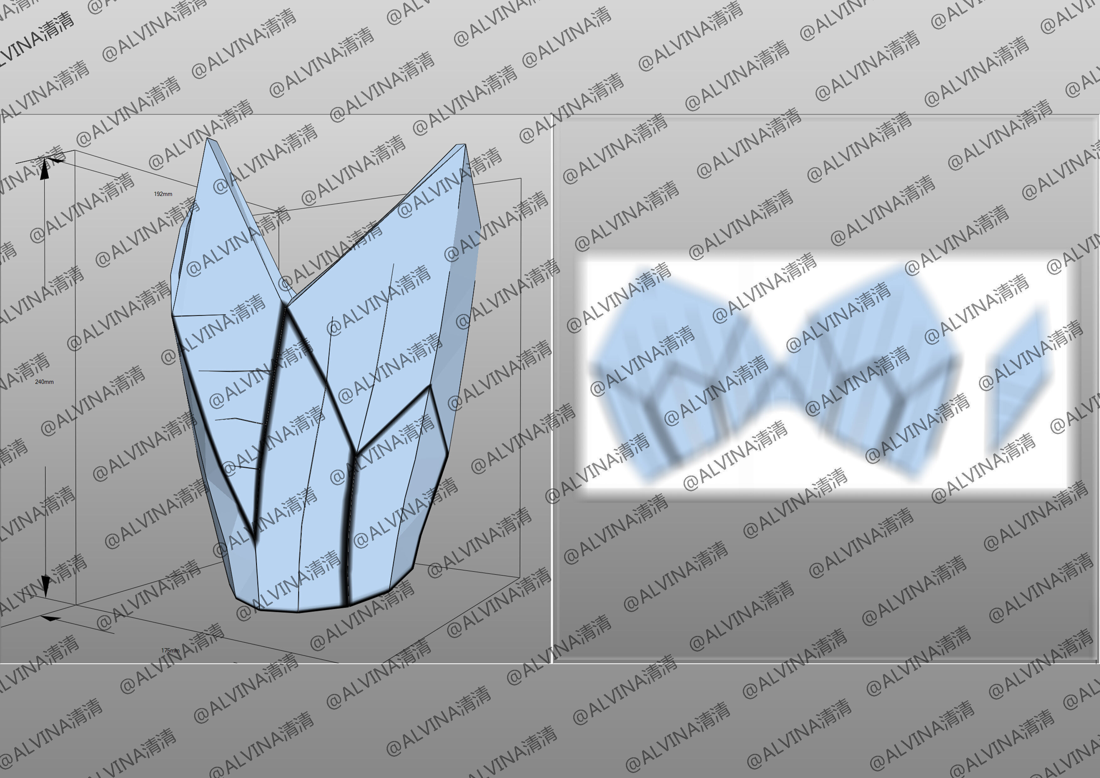 Saint Seiya Odin Armor - DIY Cosplay Pepakura Foam Template Low-poly 3D model_19