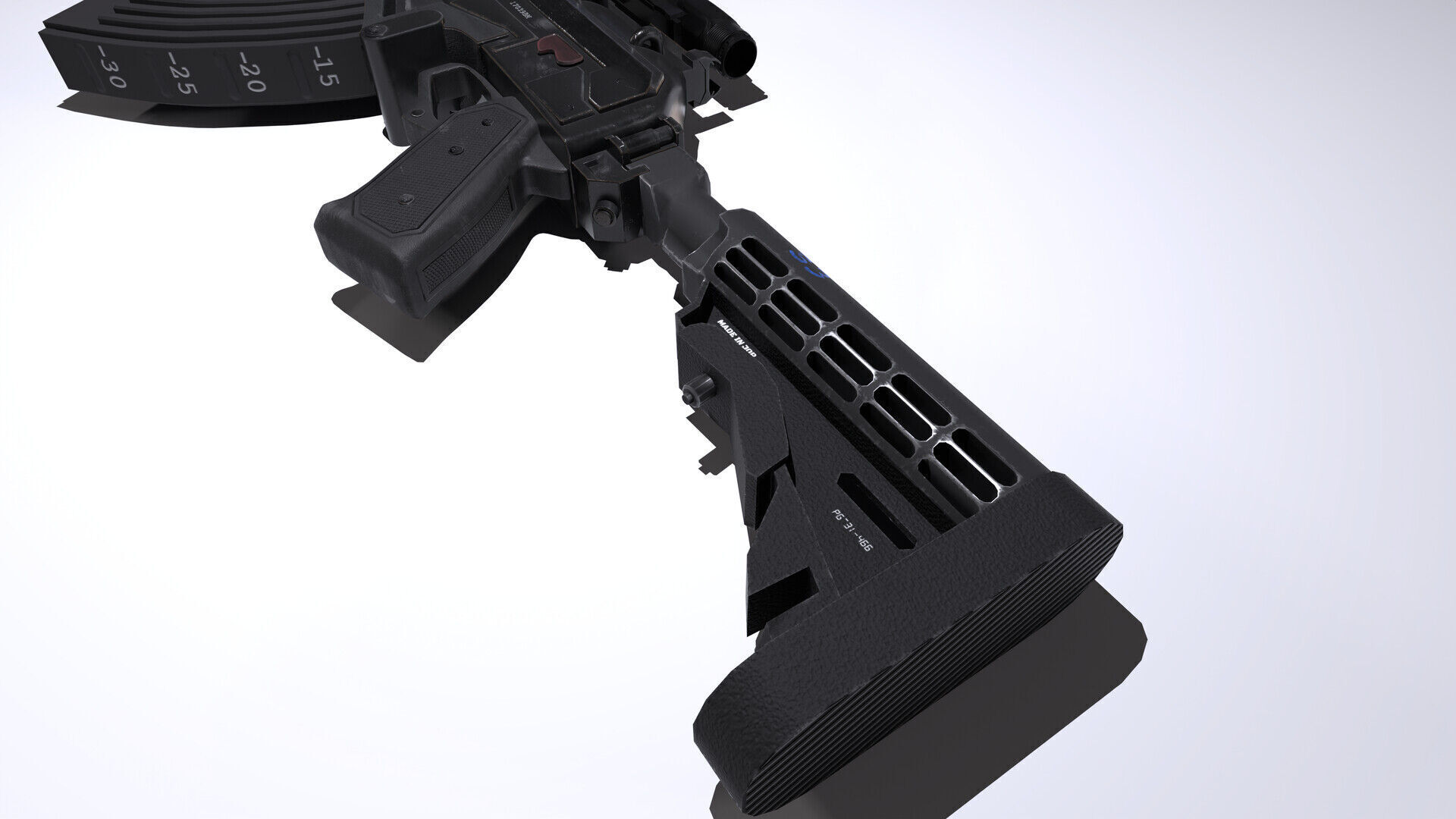ak-47 futuristic game ready Low-poly 3D model_2