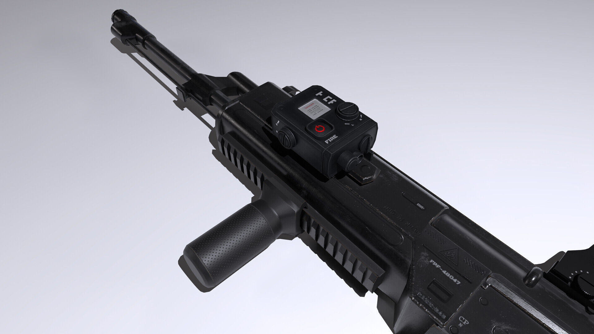 ak-47 futuristic game ready Low-poly 3D model_3