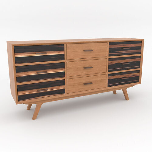 Mid-Century Modern Dresser 150 Oslo Low-poly 3D model