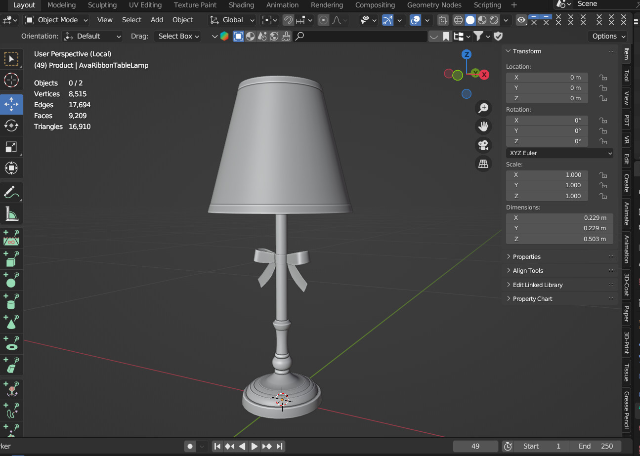 Ava Ribbon Table Lamp 3D model_12