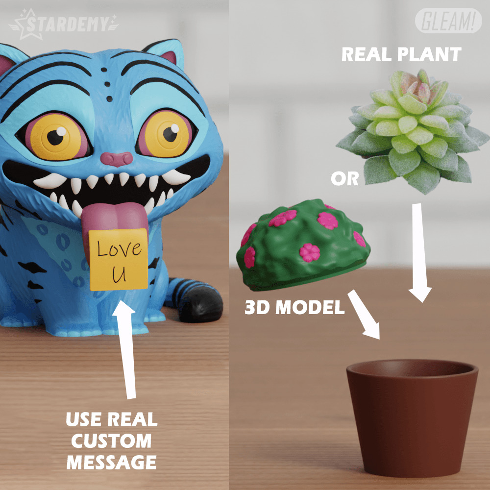 Tiger Derpy Kpop Demon Hunters Fanart Custom Message Planter 3D print model_1