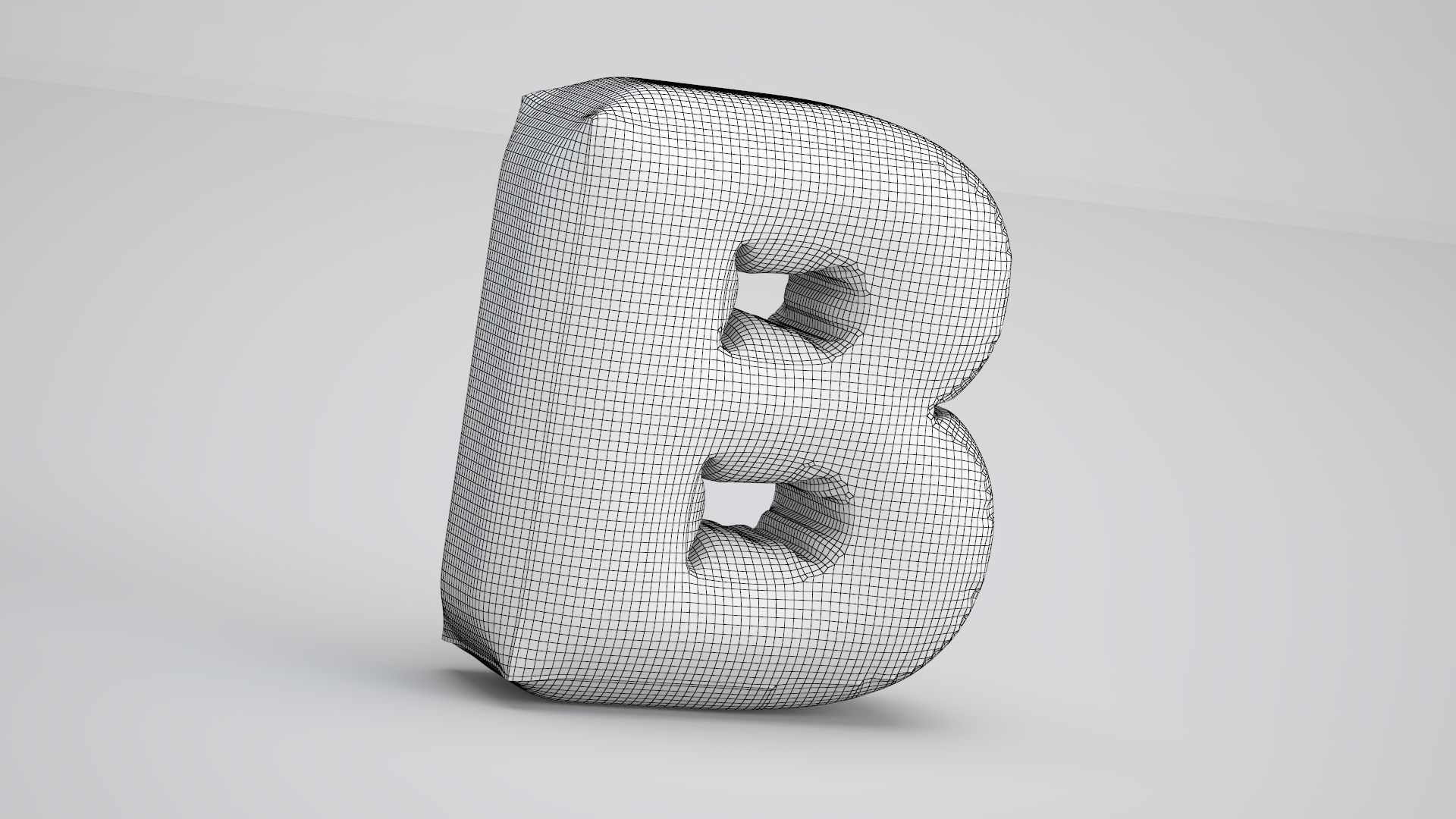 Gold B Balloon 3D model_8