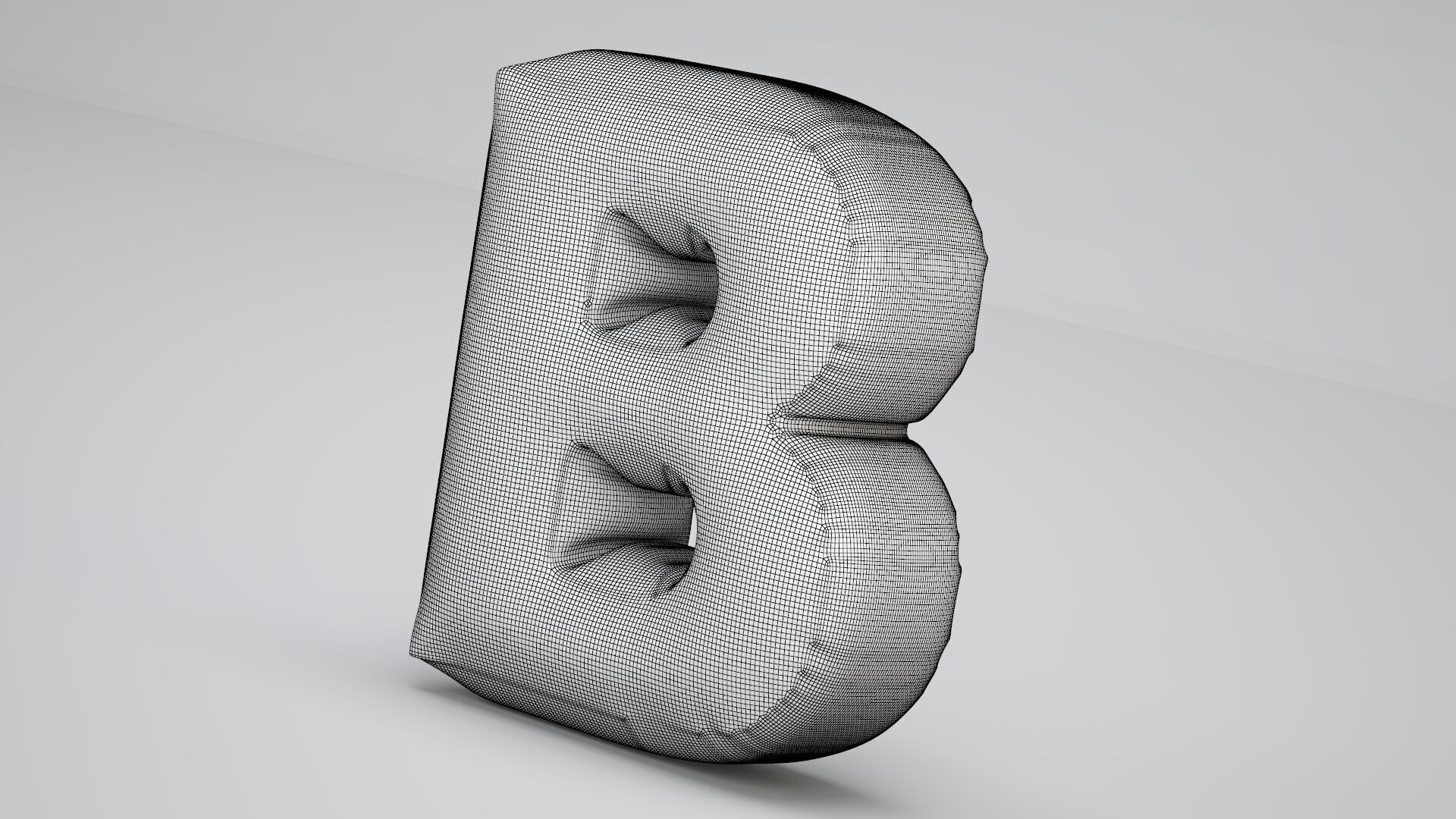 Gold B Balloon 3D model_7