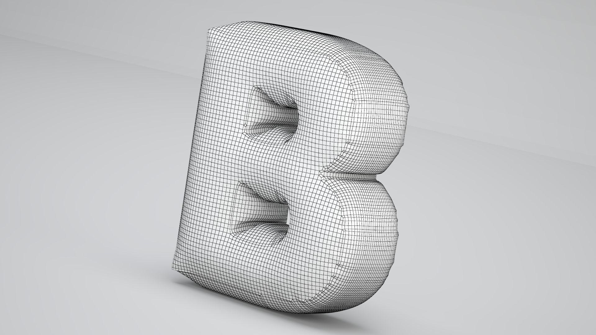 Gold B Balloon 3D model_6