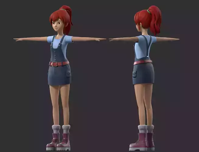 cartoon girl student