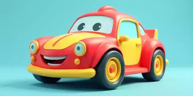 Friendly Cartoon Car Character