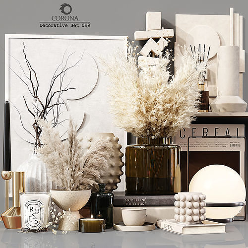Decorative Set 099 Low-poly 3D model