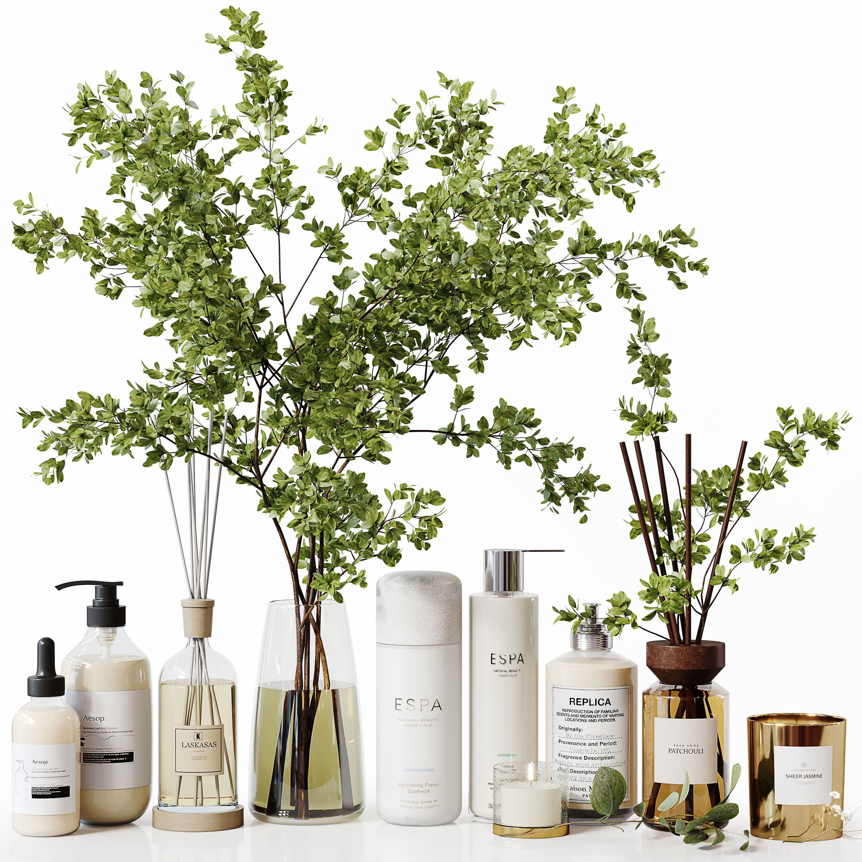 Bathroom Decor Set 33 Low-poly 3D model_3