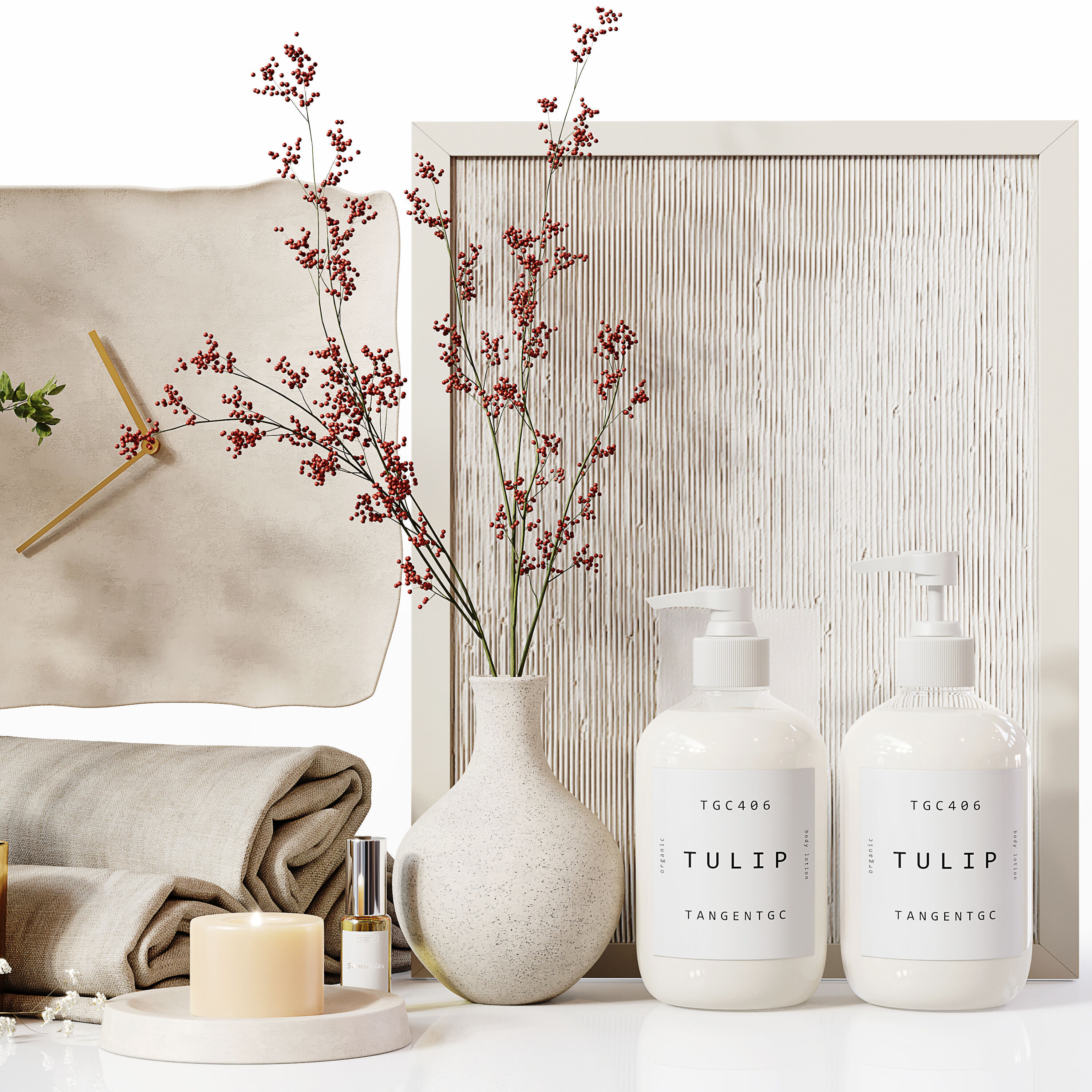 Bathroom Decor Set 33 Low-poly 3D model_4