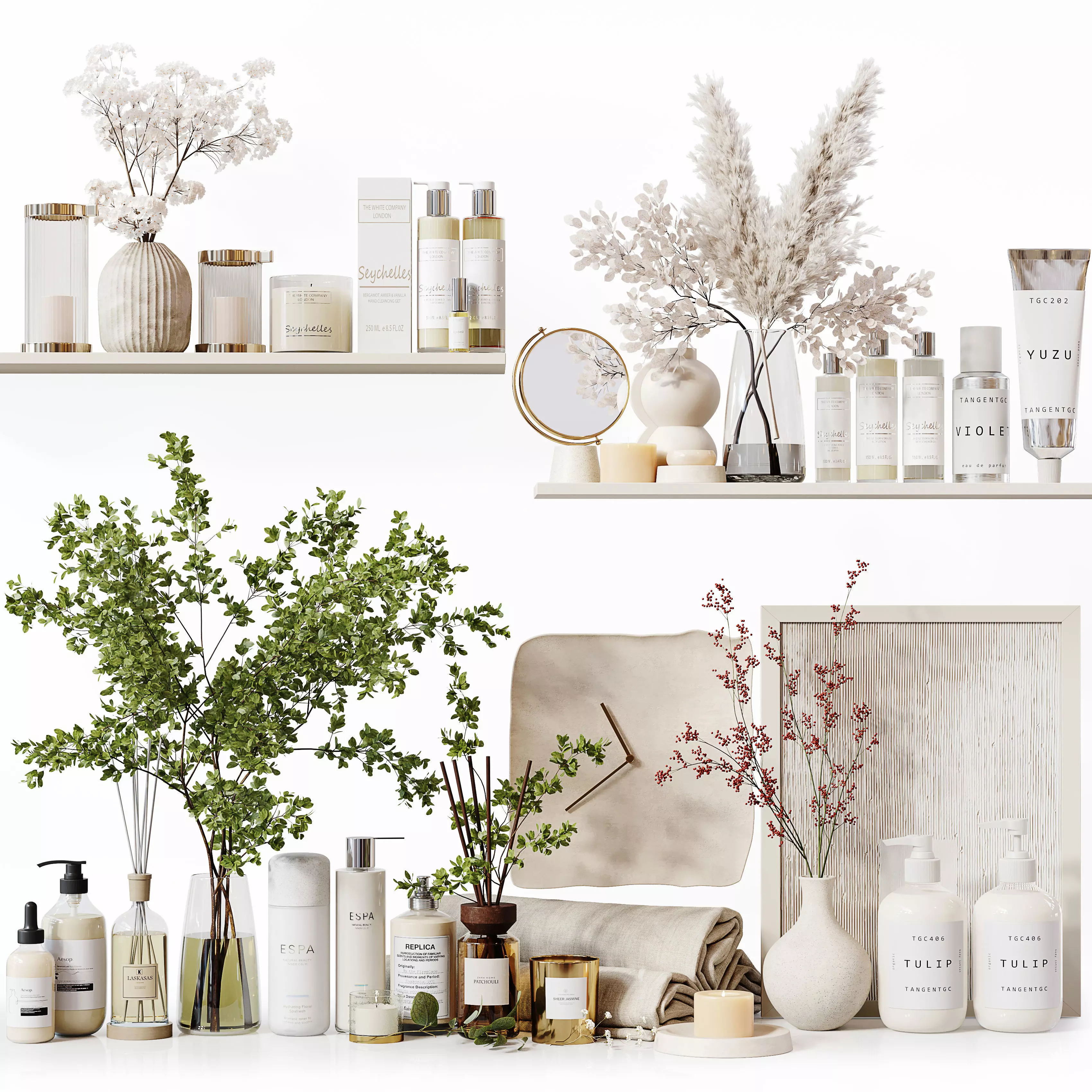 Bathroom Decor Set 33 Low-poly 3D model_0