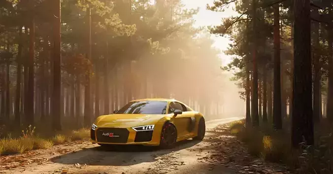 Audi R8 supercar model  Game  Ready Low-poly 3D model