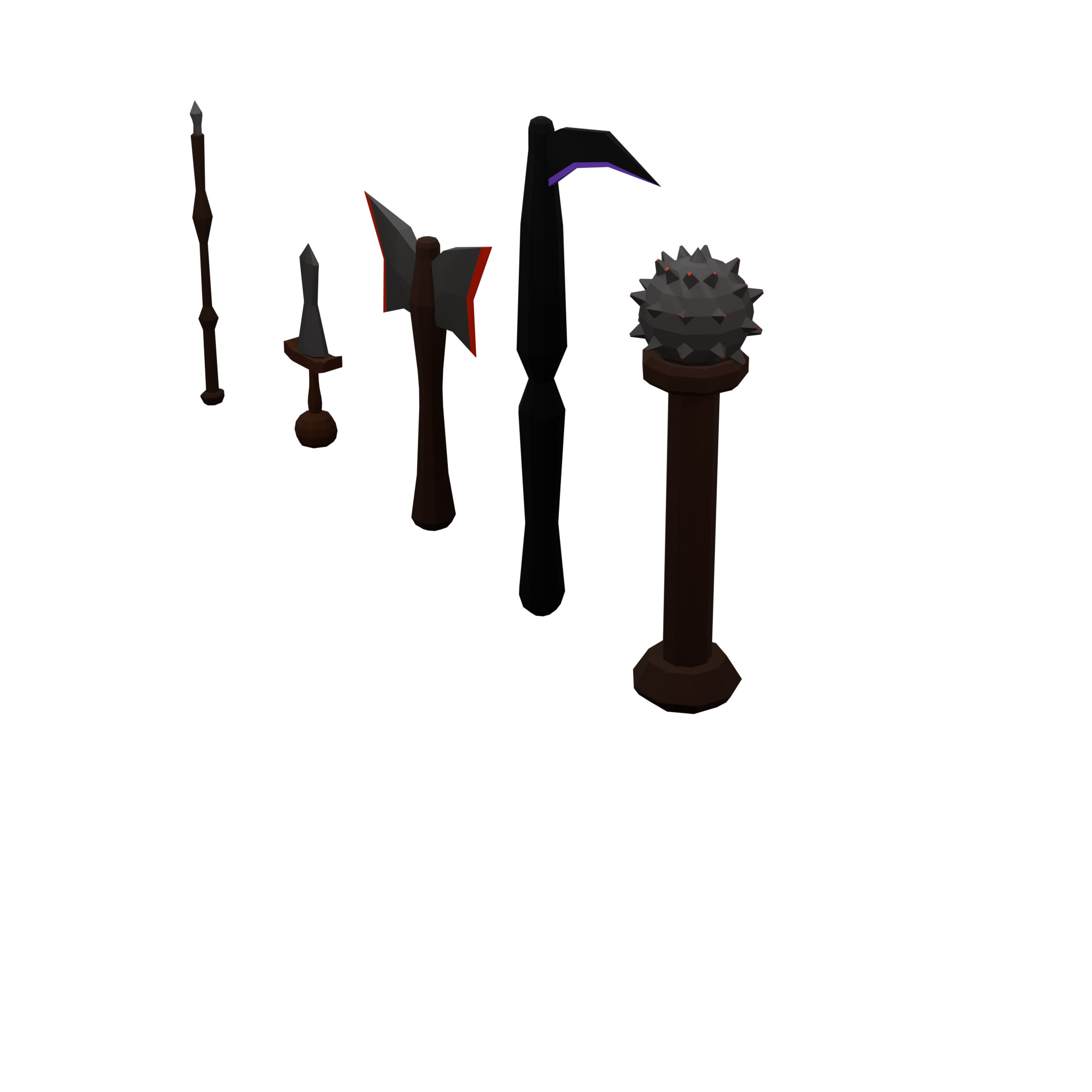 10 props pack stylized medieval Low-poly Assets 3D model_1