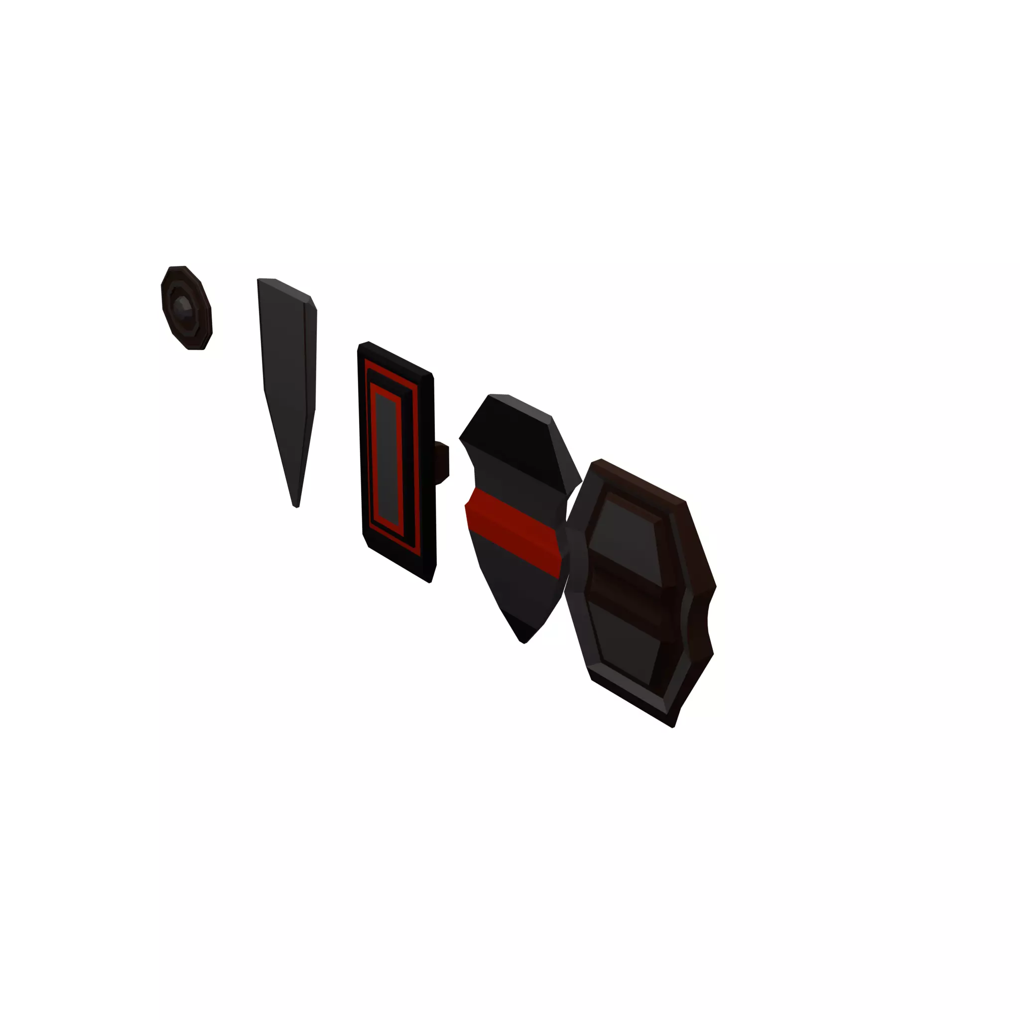 10 props pack stylized medieval Low-poly Assets 3D model_0