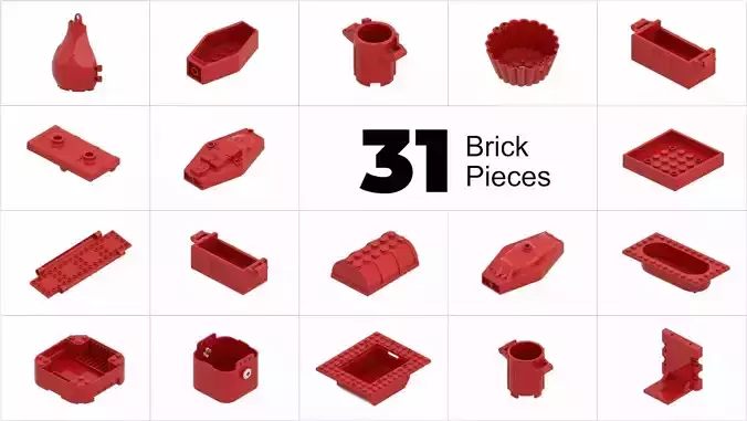 TwindBricks3D - 31 Piece Object Container Collection - Part 2 3D print model