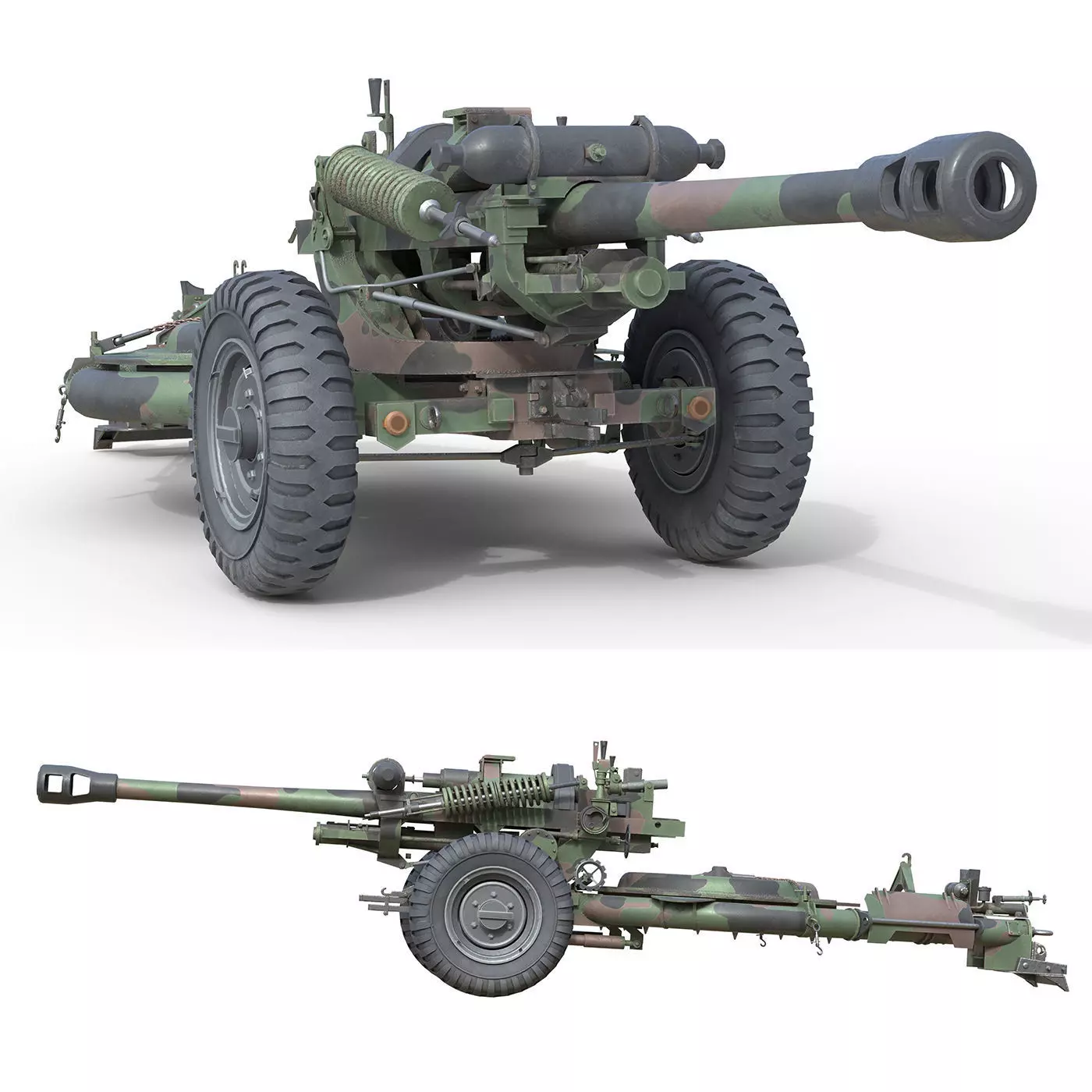 Field Howitzer M119 Low-poly 3D model