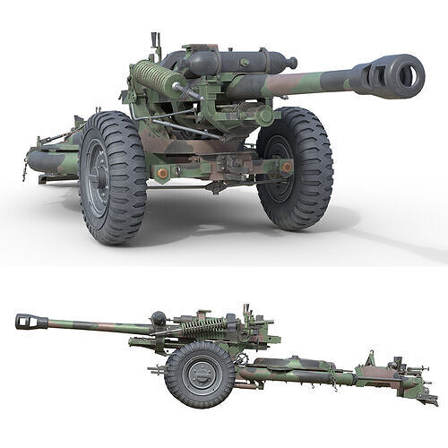 Field Howitzer M119  Low-poly 3D model