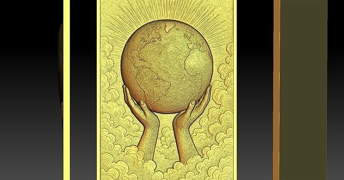 1 Earth CNC Relief Model Free 3D print model