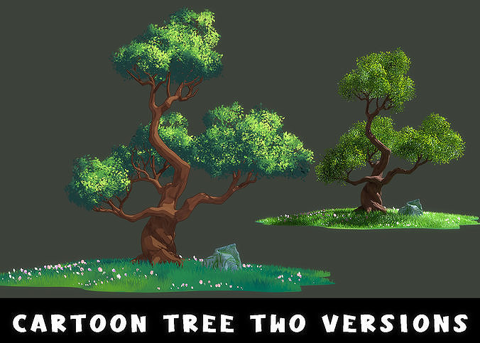 Cartoon Stylized Tree 02 Low-poly 3D model
