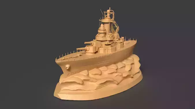 Wooden carving ship 
