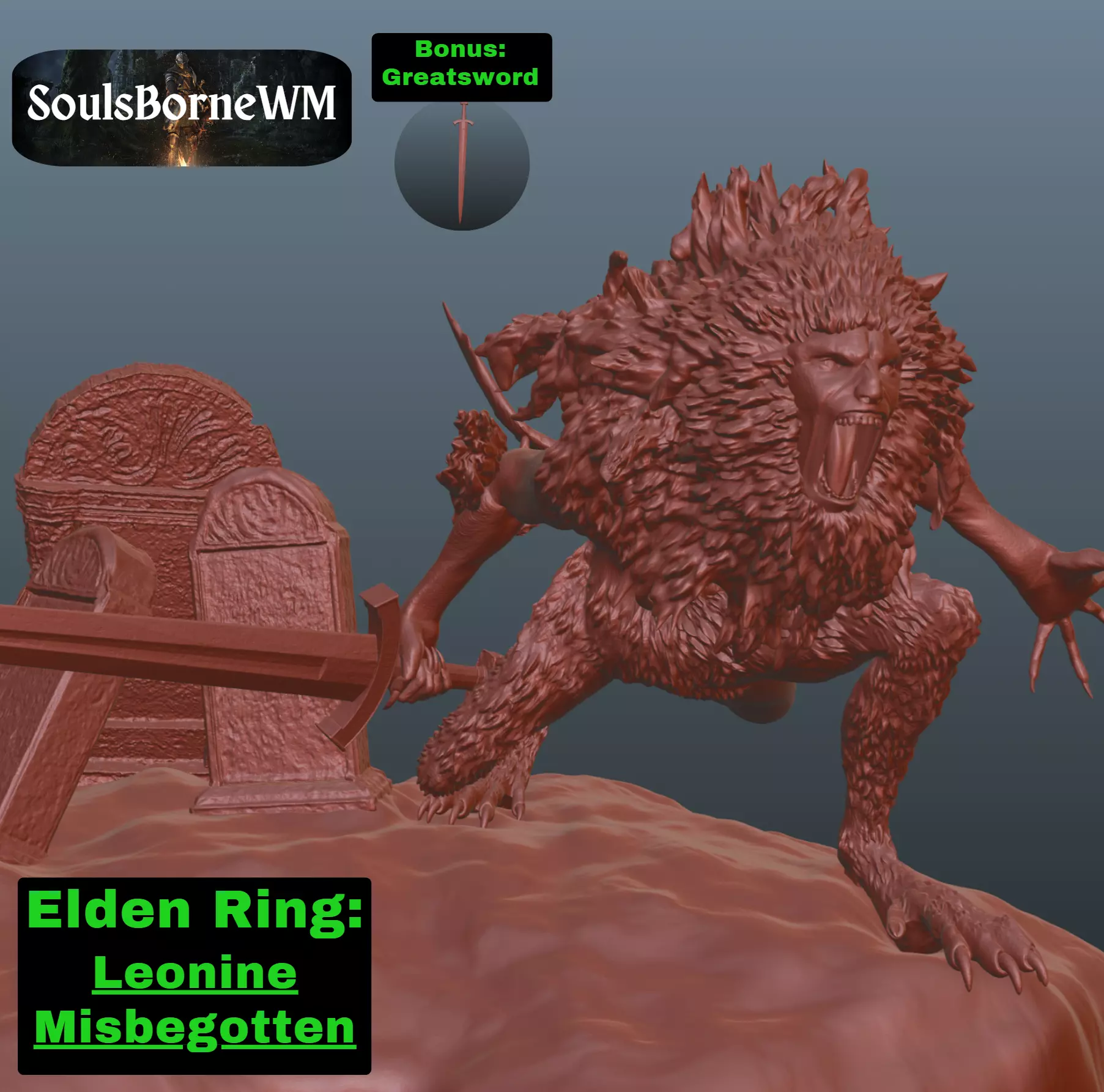 Elden Ring Leonine Misbegotten 3D print model_0