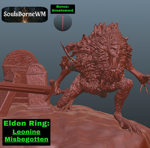 Elden Ring Leonine Misbegotten 3D print model