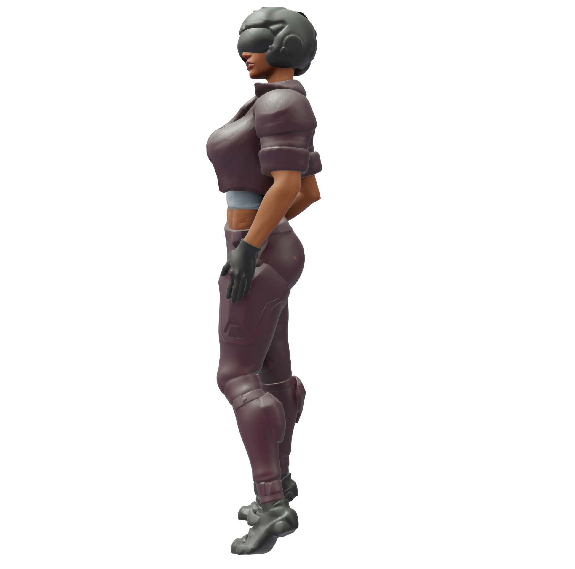 Futuristic Female Pilot 3D print model_5