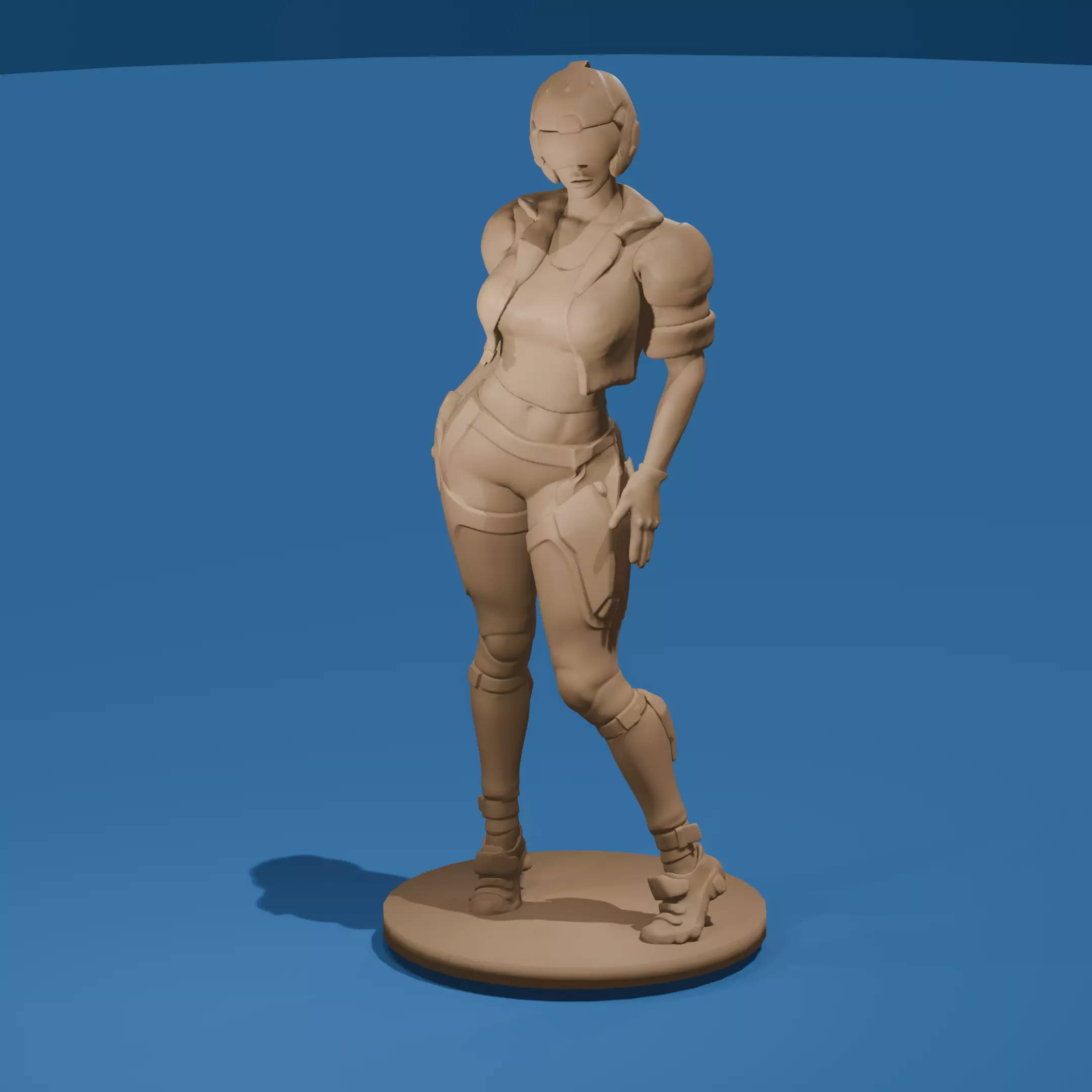 Futuristic Female Pilot 3D print model_0